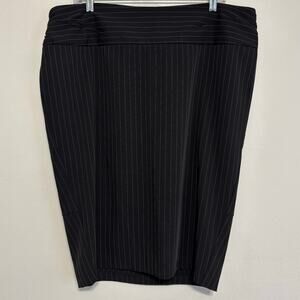 Torrid Black Pinstripe A-Line Skirt Bow Back Zip Size 14